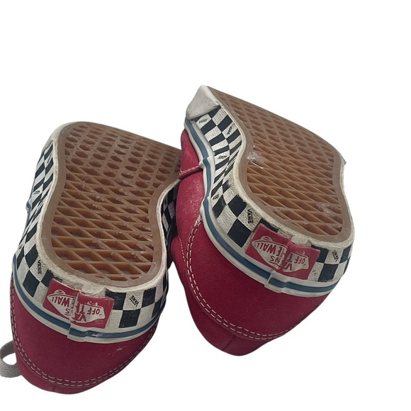 Vans Off The Wall Red Canvas Skateboard Sneakers Youth size 3 Lace Checked sole - Picture 15 of 16